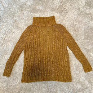 Free People Medium Dark Mustard Yellow Chunky Knit Sweater